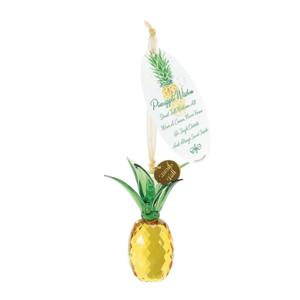 Crystal pineapple ornament with wisdom tag.