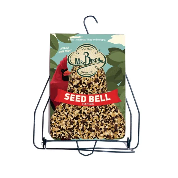 Mr. Bird seed bell hanger with hook.