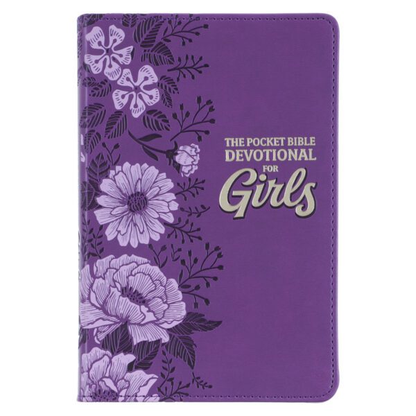 Purple floral Pocket Bible devotional for girls.