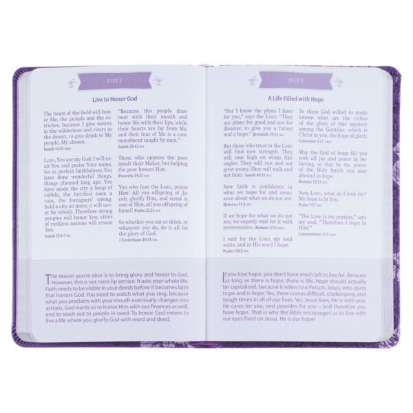 Hope-filled devotional book pages.