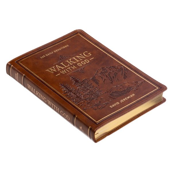 Brown leather devotional book: Walking With God.