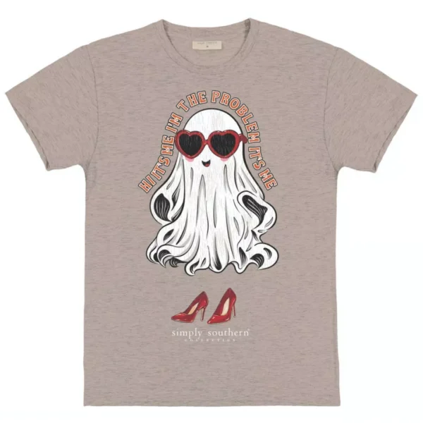 Here's an alt tag for the image: Grey shirt; ghost in heart glasses.