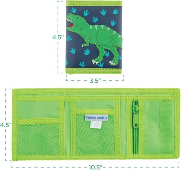 Green dinosaur kids' wallet.