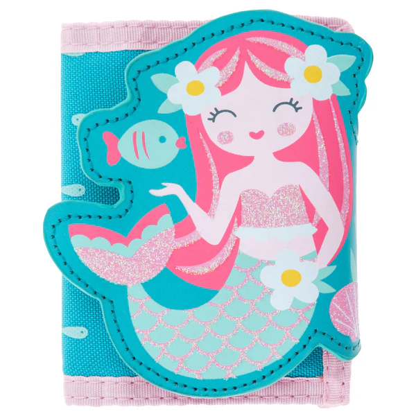 Glitter mermaid wallet, teal and pink.