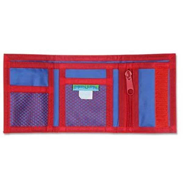 Red and blue children's wallet.